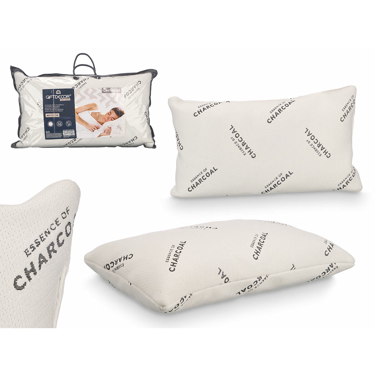 Almohada Viscoelástica Gift Decor Blanco 70 x 15 x 40 cm (6 Unidades) 3 S3634167_2