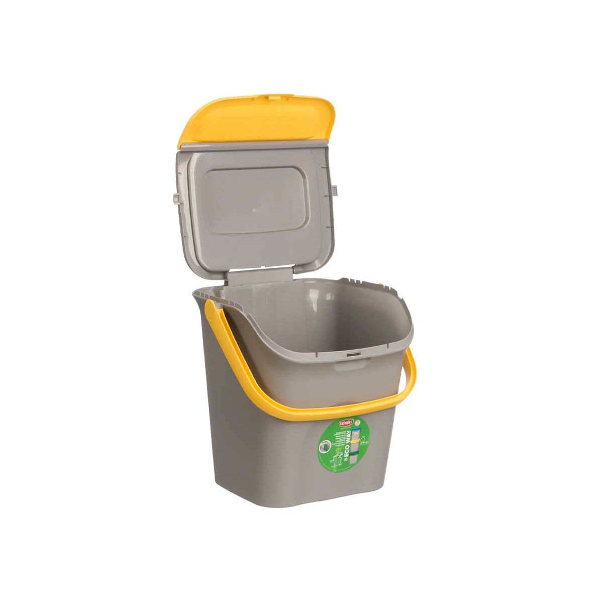 Cubo de basura Stefanplast ECOWAY Amarillo Gris Polipropileno 28 L Apilable (6 Unidades) 4 S3634173_3