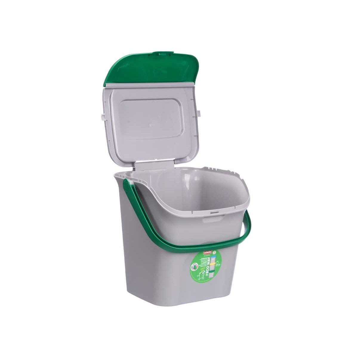 Cubo de basura Stefanplast ECOWAY Verde Gris Polipropileno 28 L Apilable (6 Unidades) 4 S3634177_3