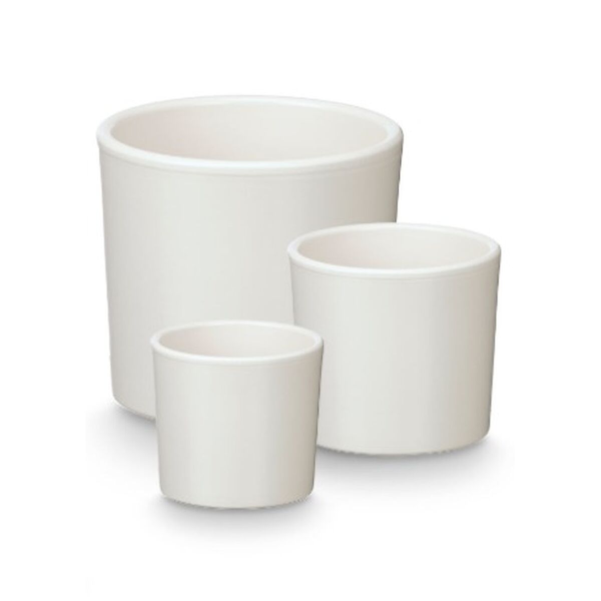Set de Macetas Ibergarden Blanco Arcilla Ø 14 cm Ø 22 cm Ø 17 cm 3 Piezas 1 S3634184_0