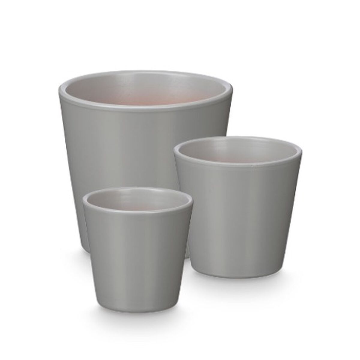 Set de Macetas Ibergarden Gris Arcilla Ø 14 cm Ø 22 cm Ø 17 cm 3 Piezas 1 S3634191_0