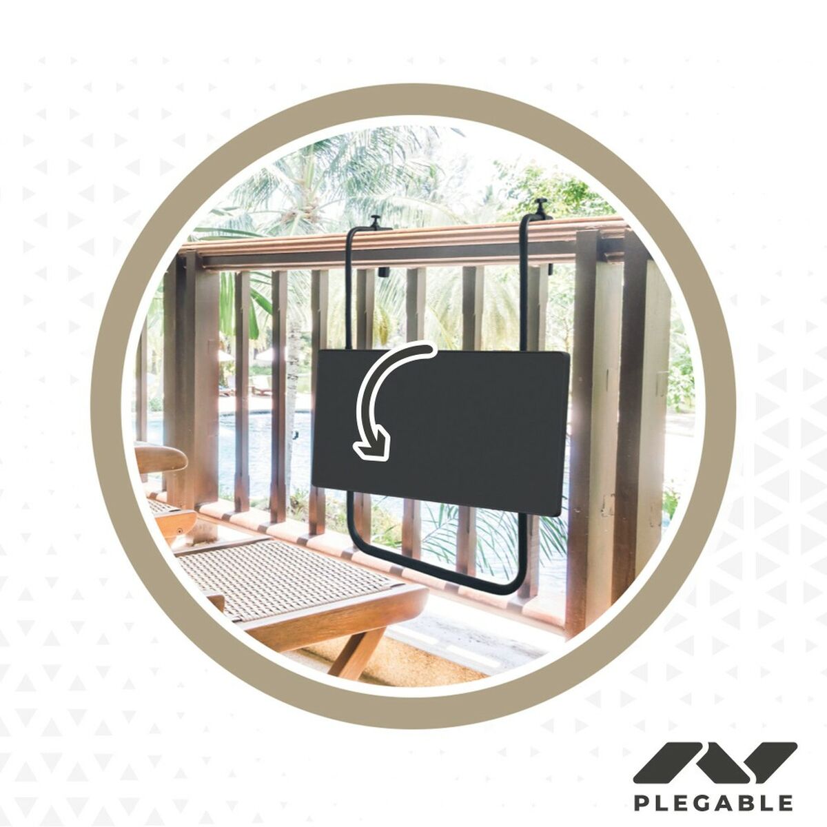 Mesa Plegable Aktive Para colgar en balcón Acero 60 x 66,5 x 40 cm (4 Unidades) 5 S8901309_4