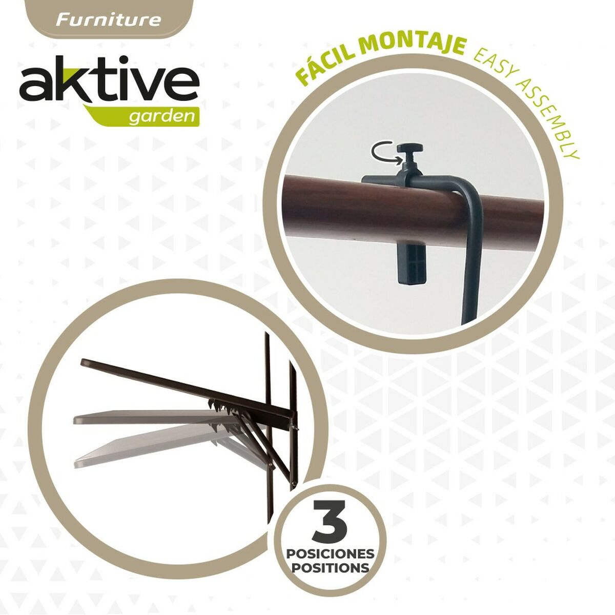 Mesa Plegable Aktive Para colgar en balcón Acero 60 x 66,5 x 40 cm (4 Unidades) 6 S8901309_5