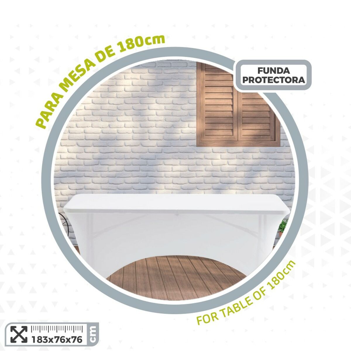 Funda Protectora Aktive Blanco 183 x 76 x 76 cm Mesa Accesorios Vehículos Carretera (6 Unidades) 3 S8901352_2