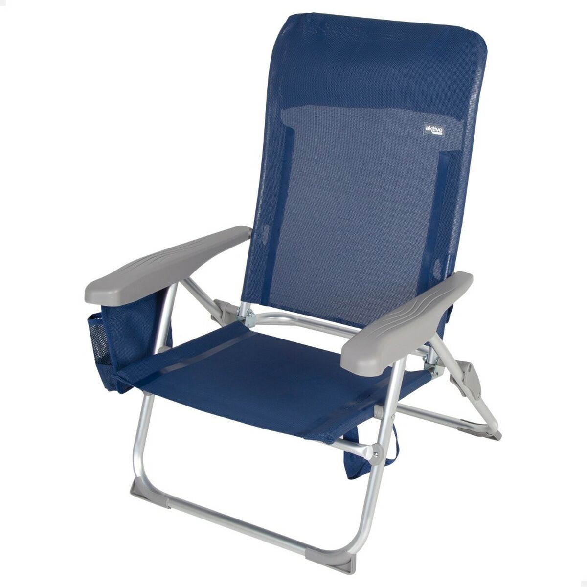 Silla de Playa Aktive Slim Plegable Azul marino 47 x 87 x 58 cm (2 Unidades) 2 S8902378_1
