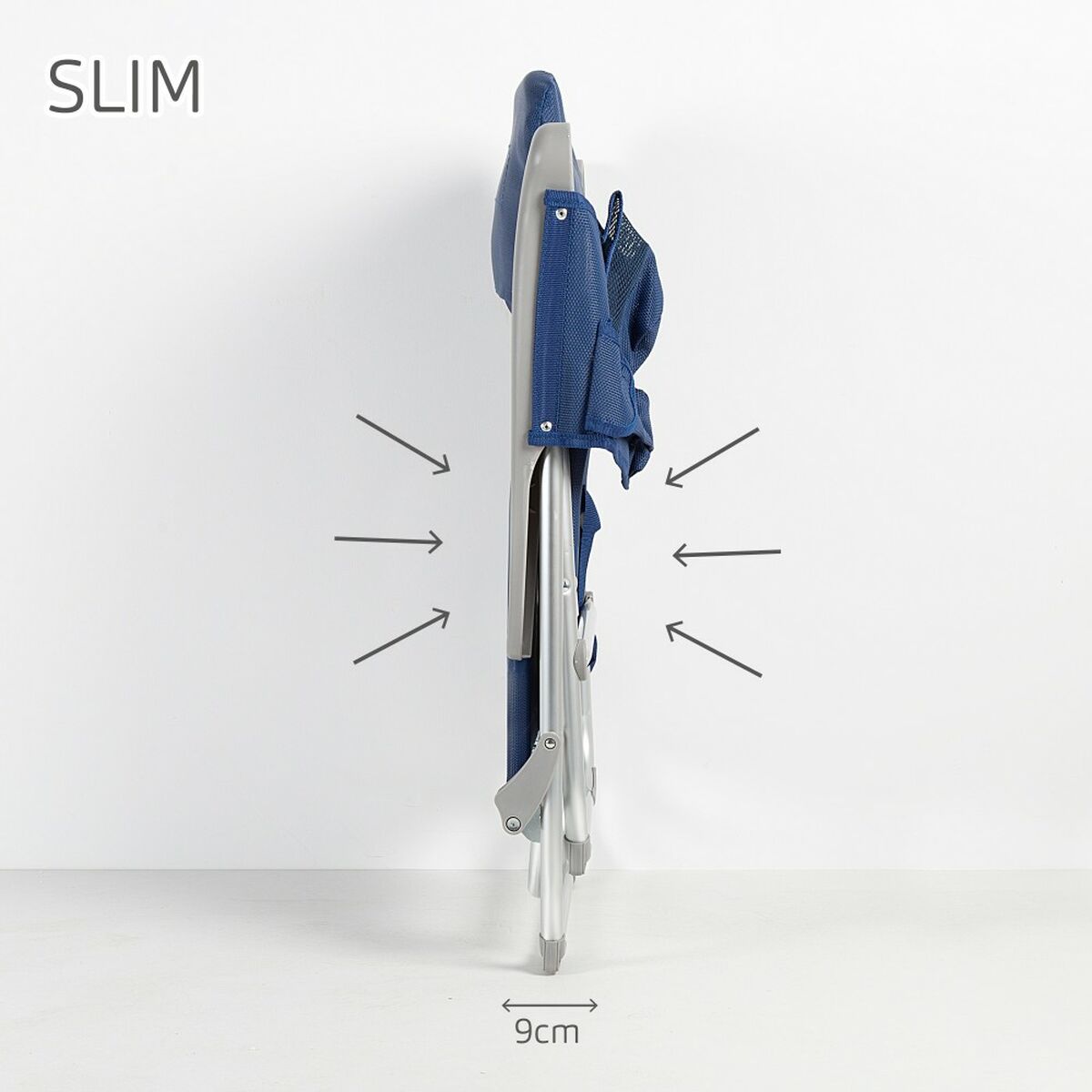 Silla de Playa Aktive Slim Plegable Azul marino 47 x 87 x 58 cm (2 Unidades) 3 S8902378_2