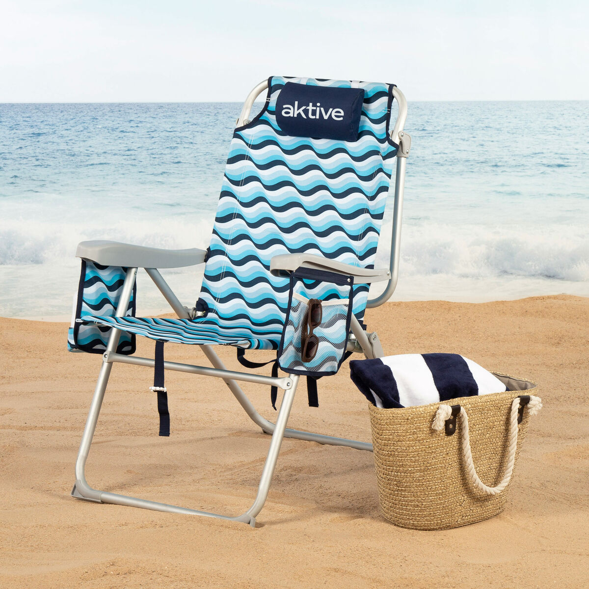 Silla de Playa Aktive 48 x 95 x 78 cm (2 Unidades) 3 S8906369_2