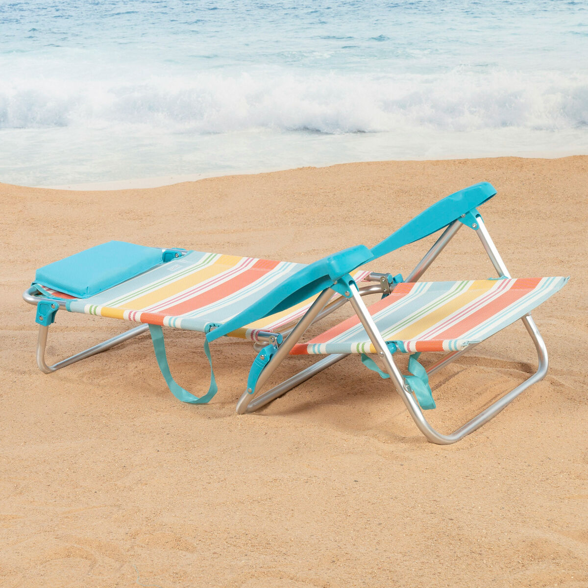 Silla de Playa Aktive Multicolor 48 x 90 x 60 cm (2 Unidades) 4 S8906373_3