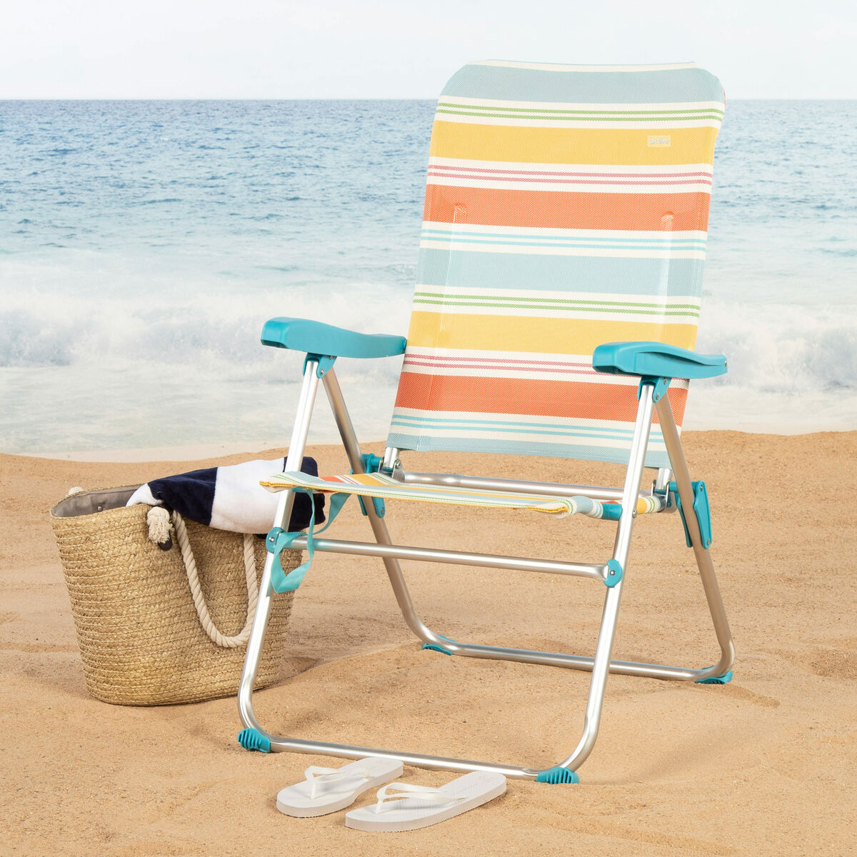 Silla de Playa Aktive 48 x 95 x 65 cm (4 Unidades) 3 S8906379_2
