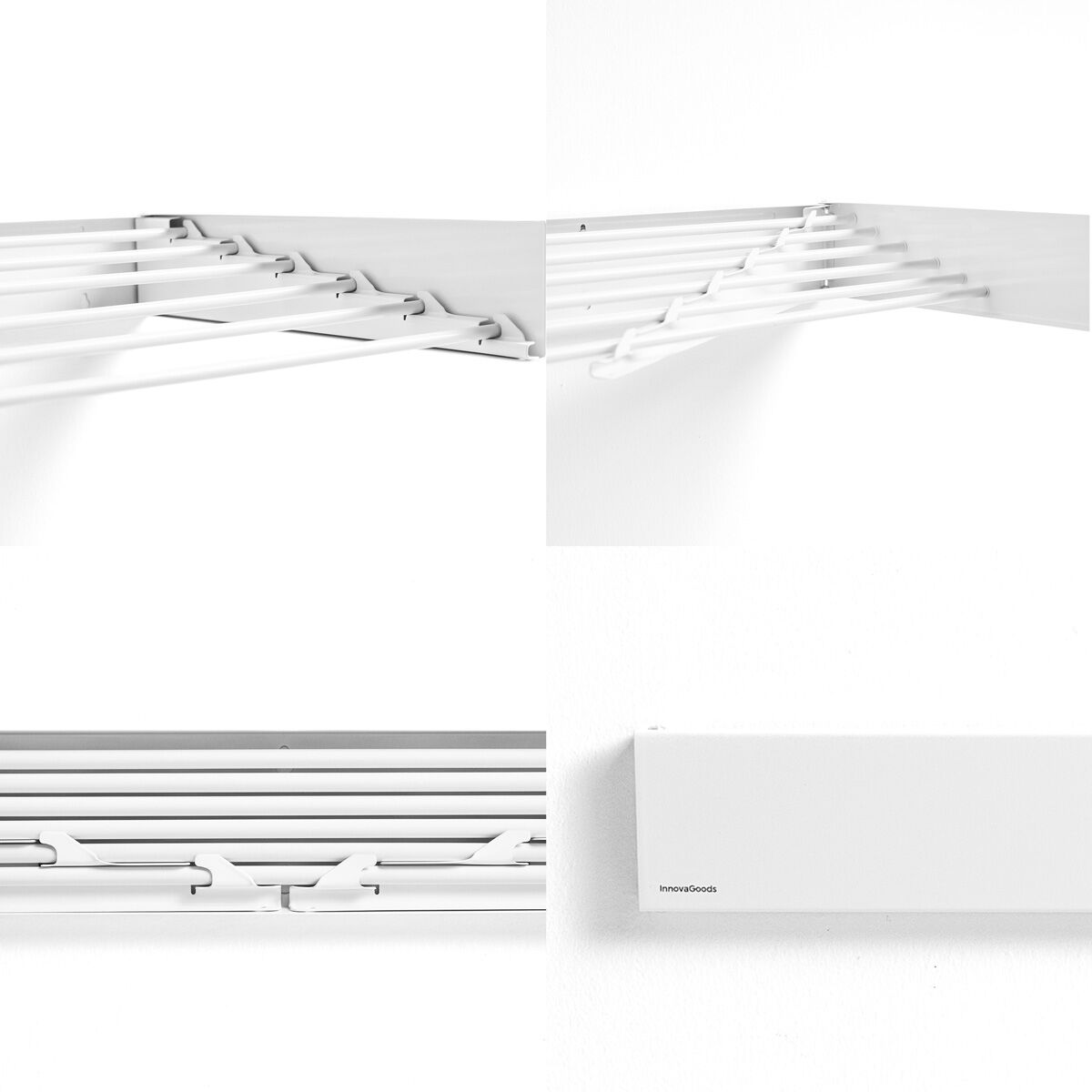 Tendedero de Pared Plegable Extensible Retráctil Dryva 100 InnovaGoods 6 V0104022_5