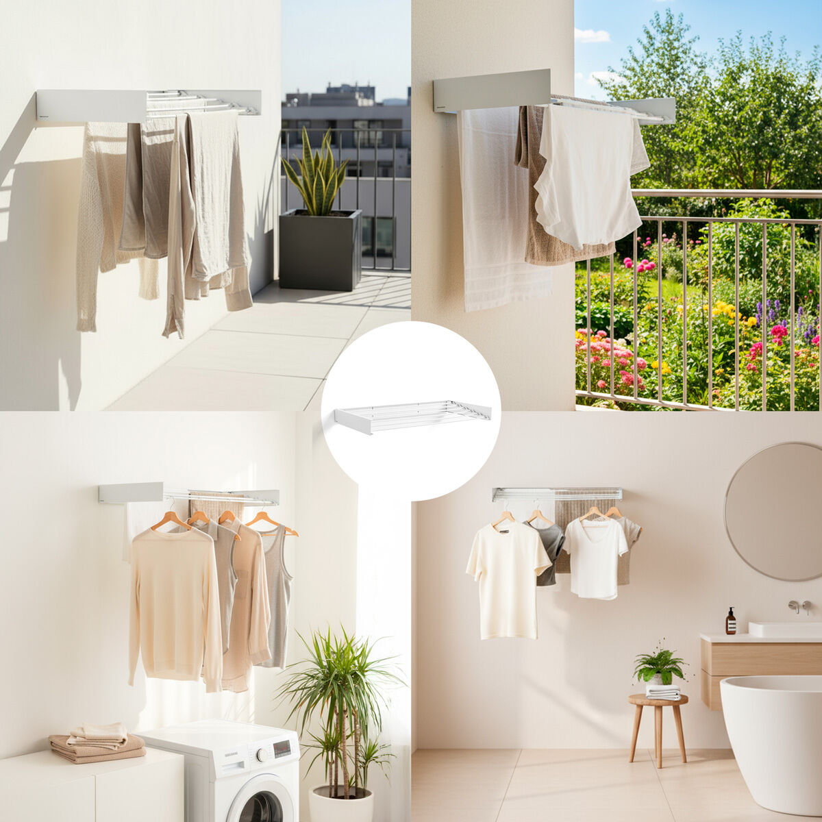 Tendedero de Pared Plegable Extensible Retráctil Dryva 100 InnovaGoods 2 V0104022_1