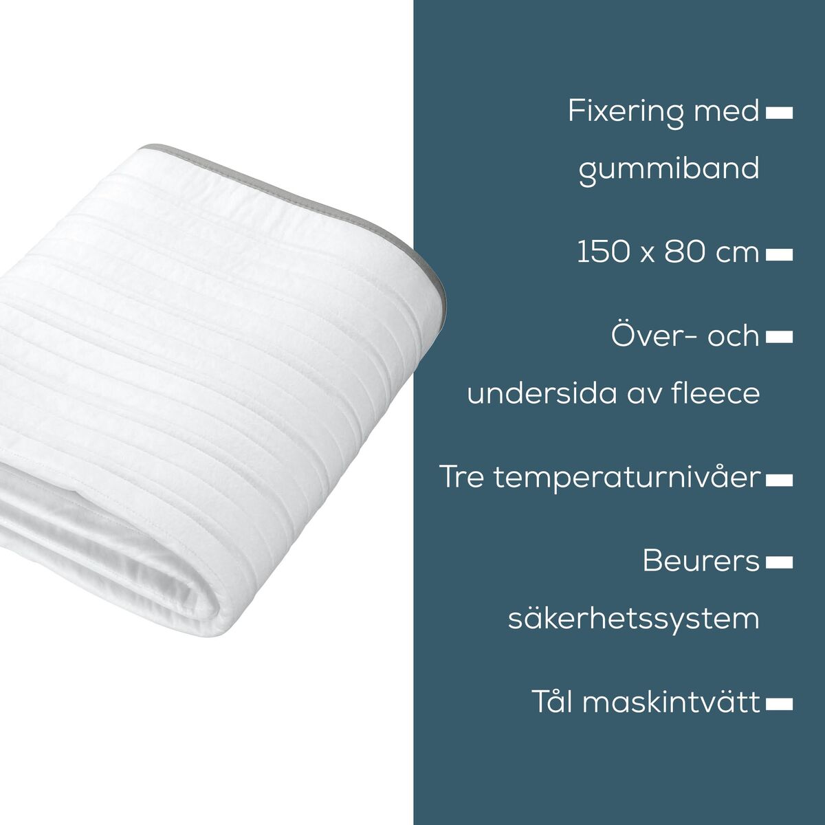 Calientacamas eléctrico Beurer TS17 150 x 80 cm Blanco Gris 100 % poliéster 65 W 6 S0468753_5